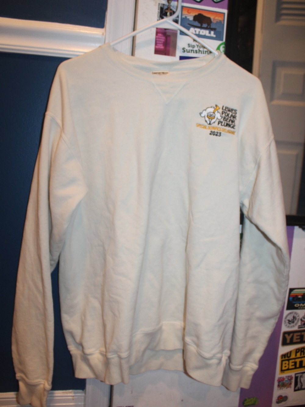 ComfortWash Lewes Polar Bear Plunge 2023 Sweatshirt Cream Medium Oversized